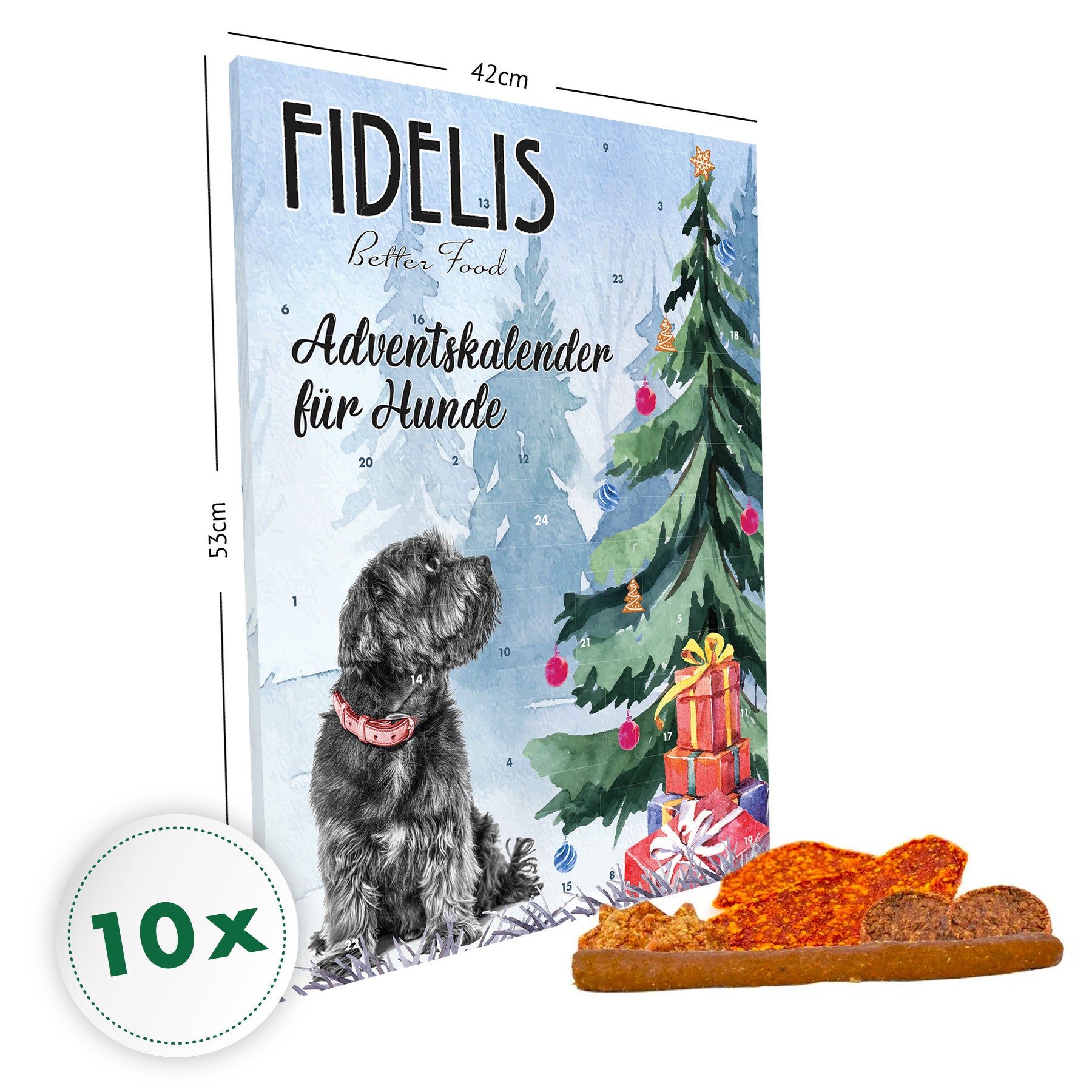 10 x XL-Adventskalender für Hunde "FIDELIS 1" (53 x 42 cm)