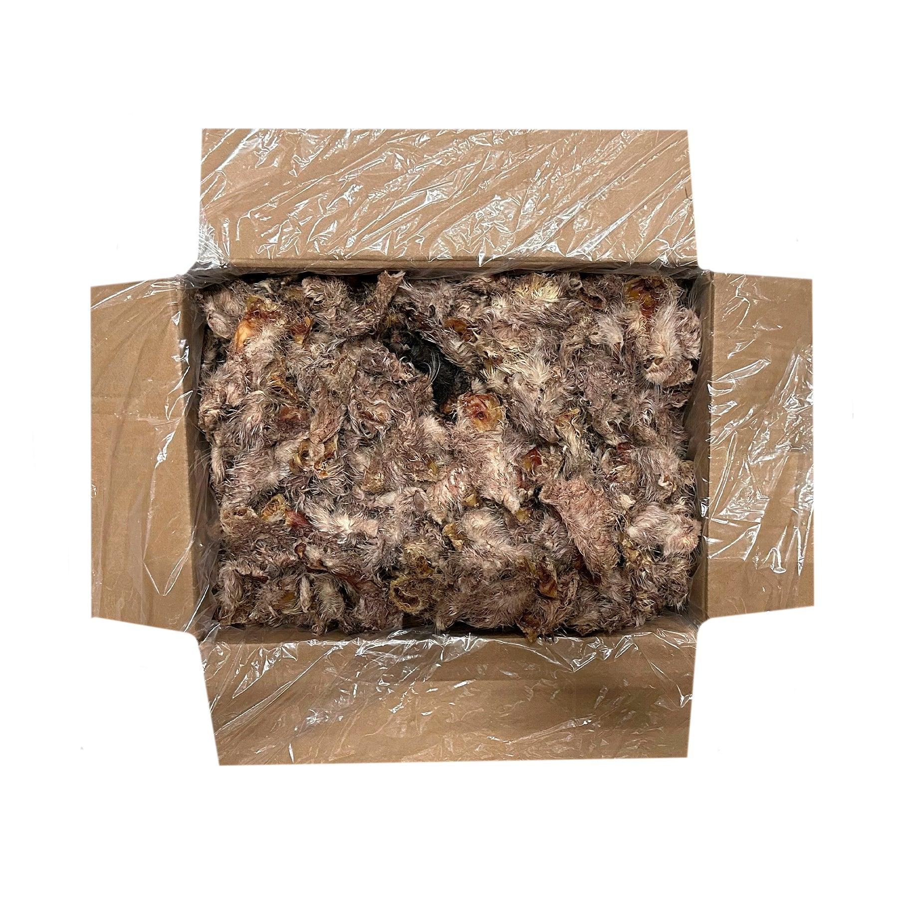 Kaninchenohrstreifen mit Fell 4kg (Bulk in Karton)