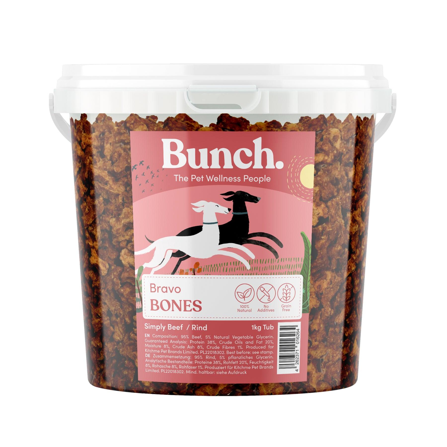 Mini Beef Training Bones by Bunch (1kg-Bucket)