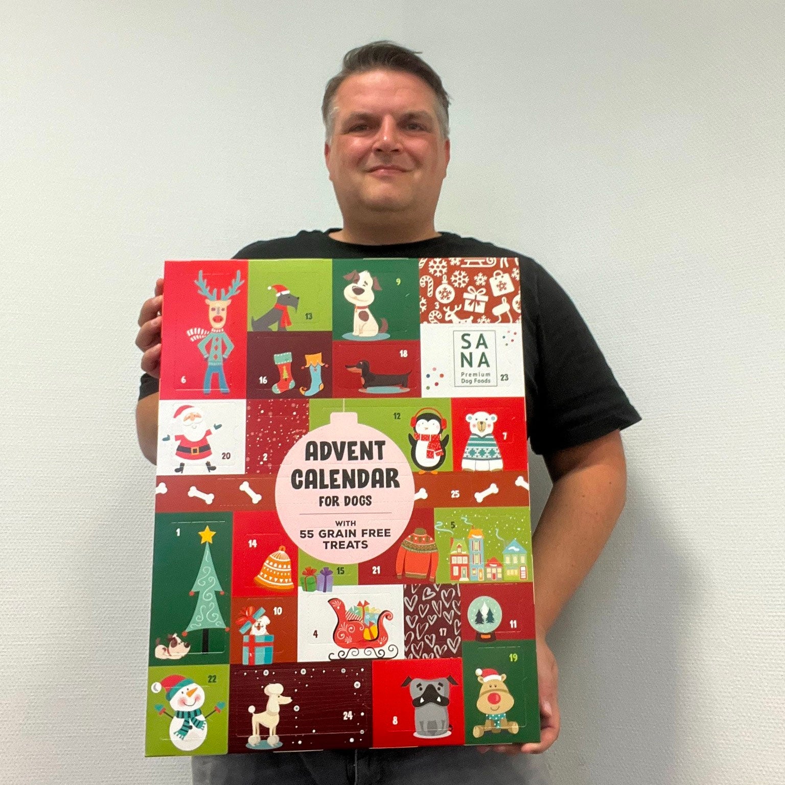 10 x XL-Adventskalender für Hunde "SANA" (53 x 42 cm)