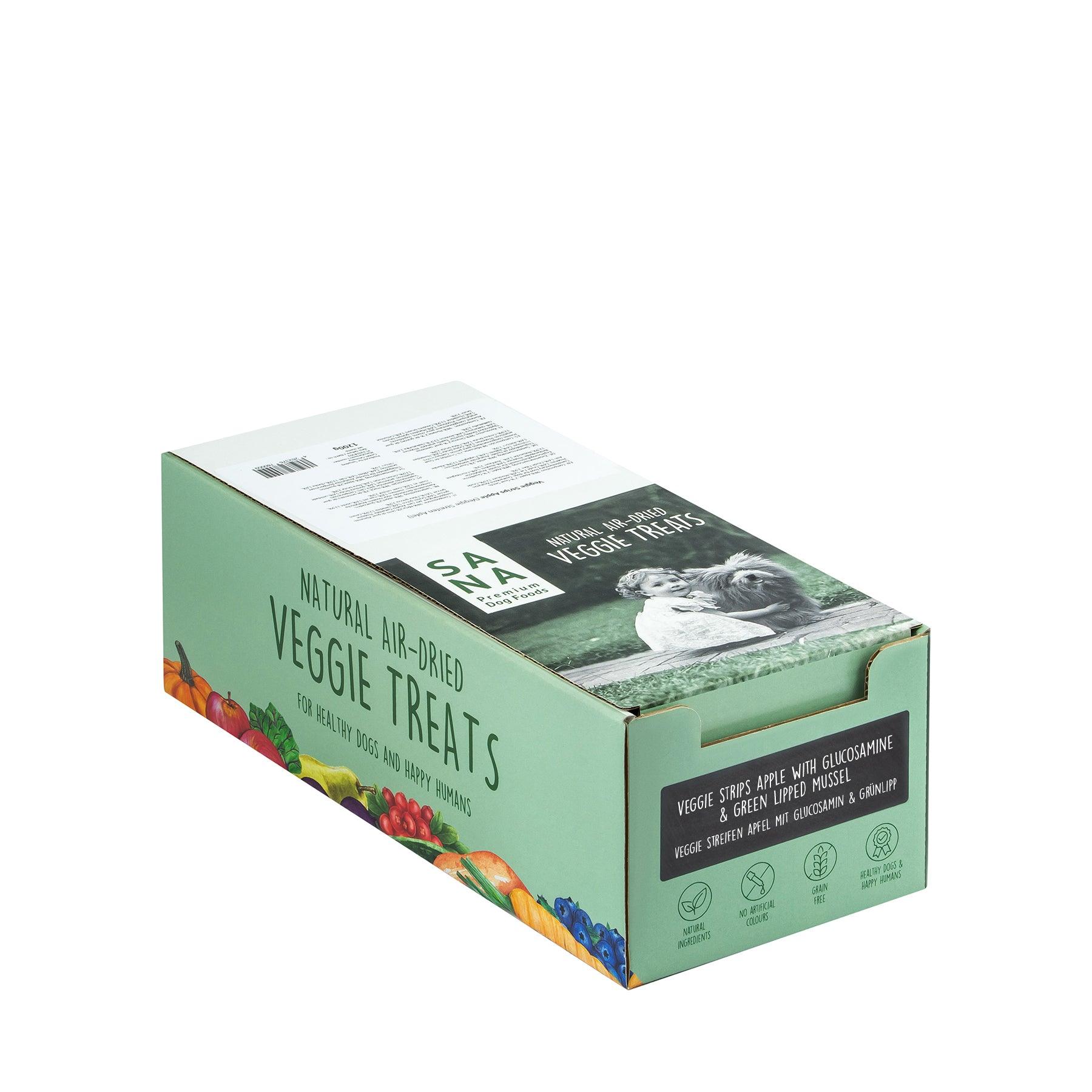*Veggie Streifen Apfel mit Glucosamin und Grünlipp (ca. 1500g) im bedruckten Display