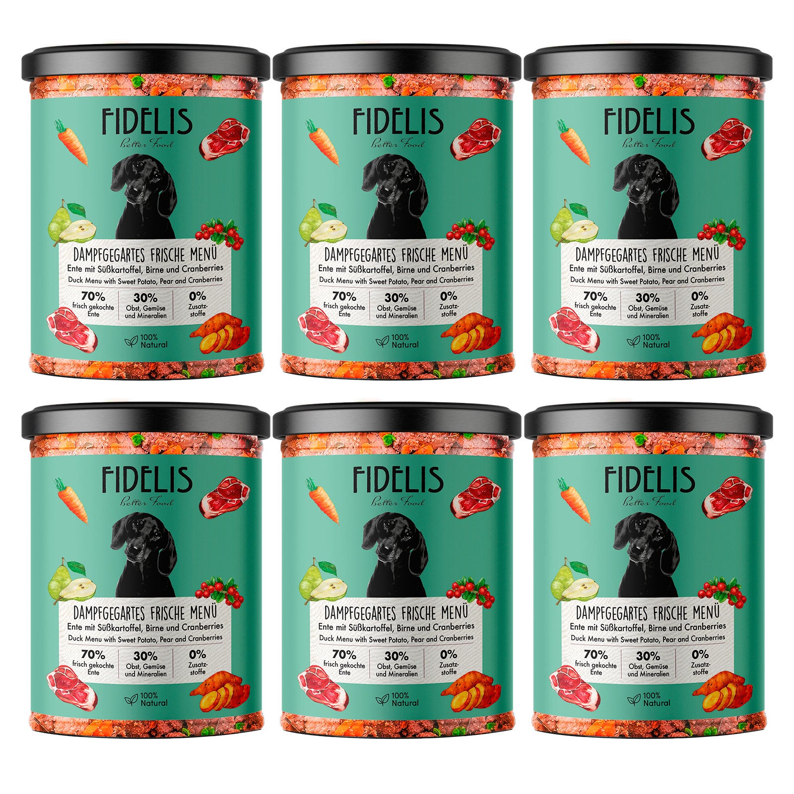 (Tray) 6 x Fresh menu duck with sweet potato (in a jar)