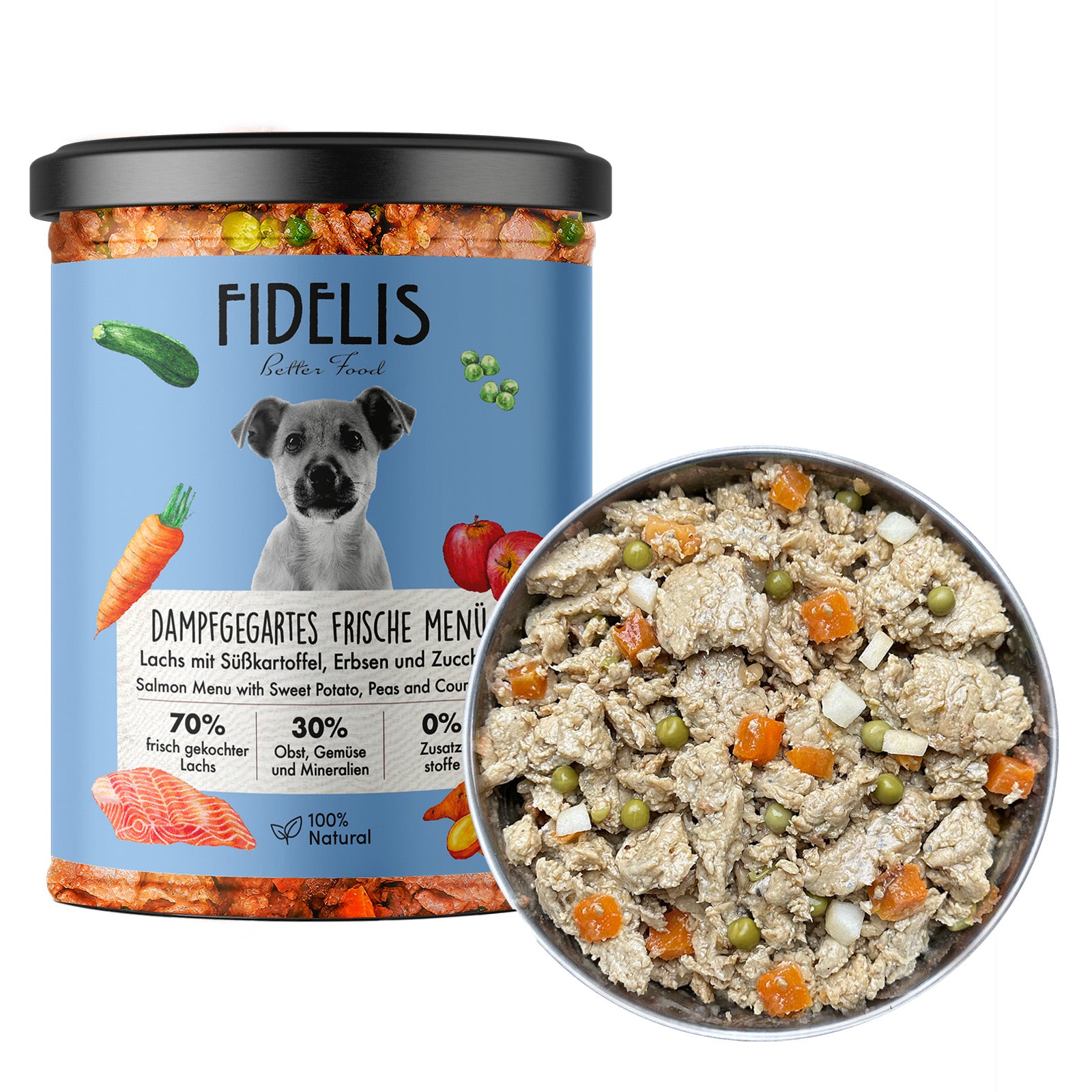 (Tray) 6 x Frische Menü Lachs mit Süßkartoffel (im Glas)