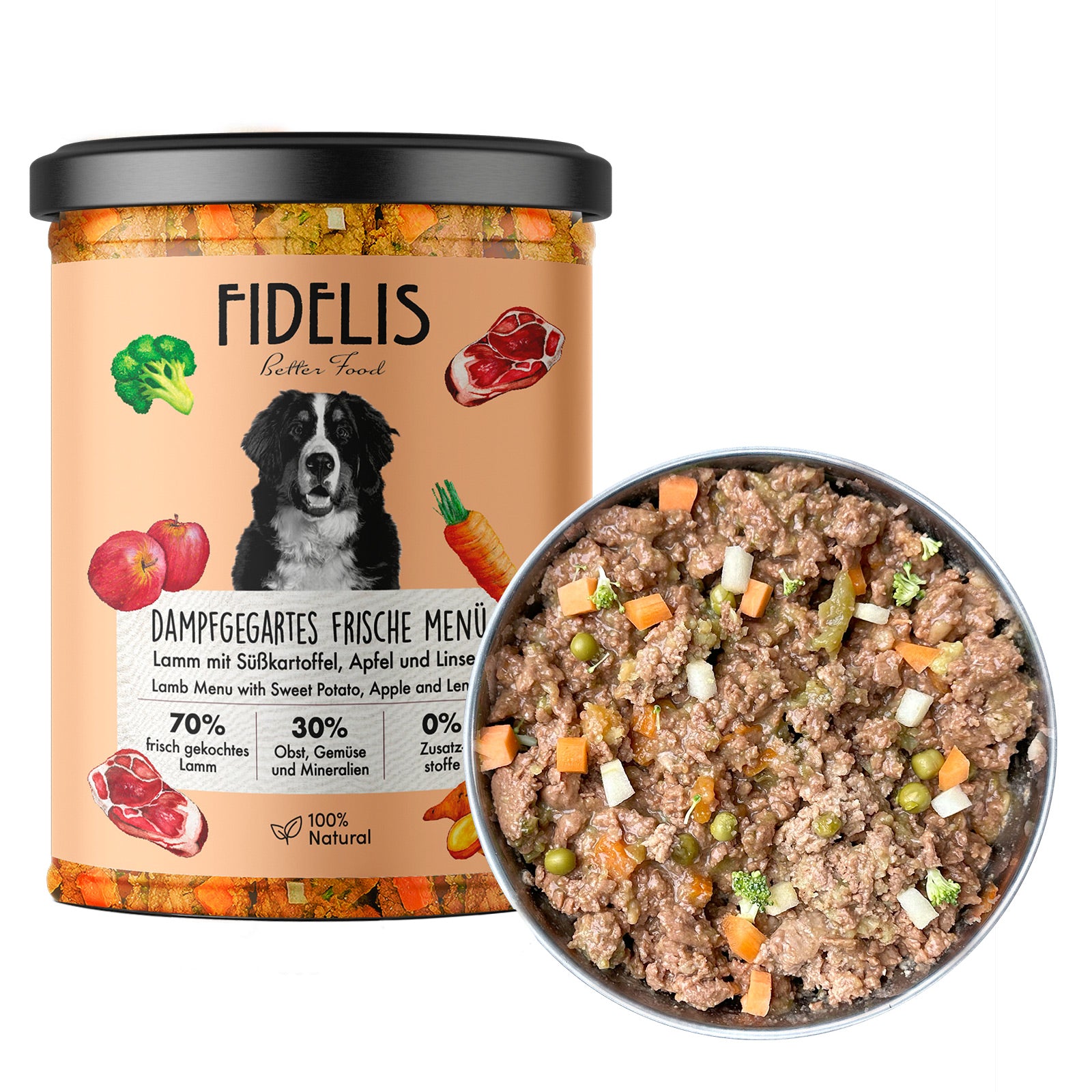 (Tray) 6 x Frische Menü Lamm mit Süßkartoffel (im Glas)