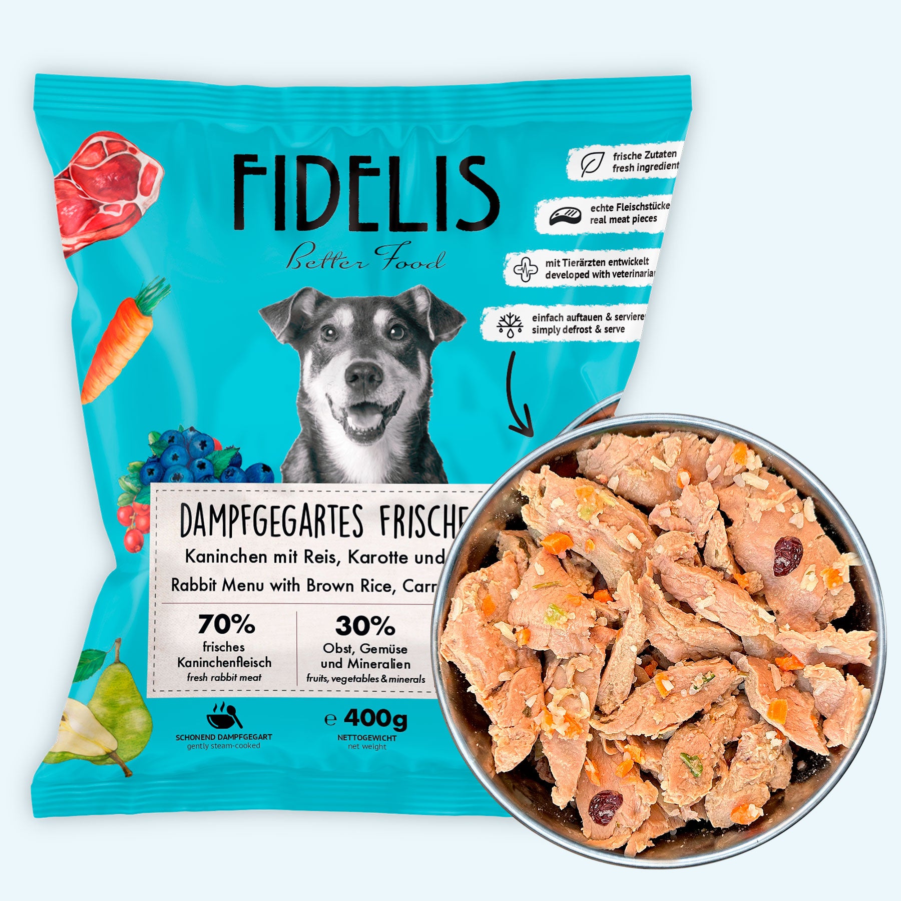 12x (400g gefroren) Kaninchen mit Reis (Palette)