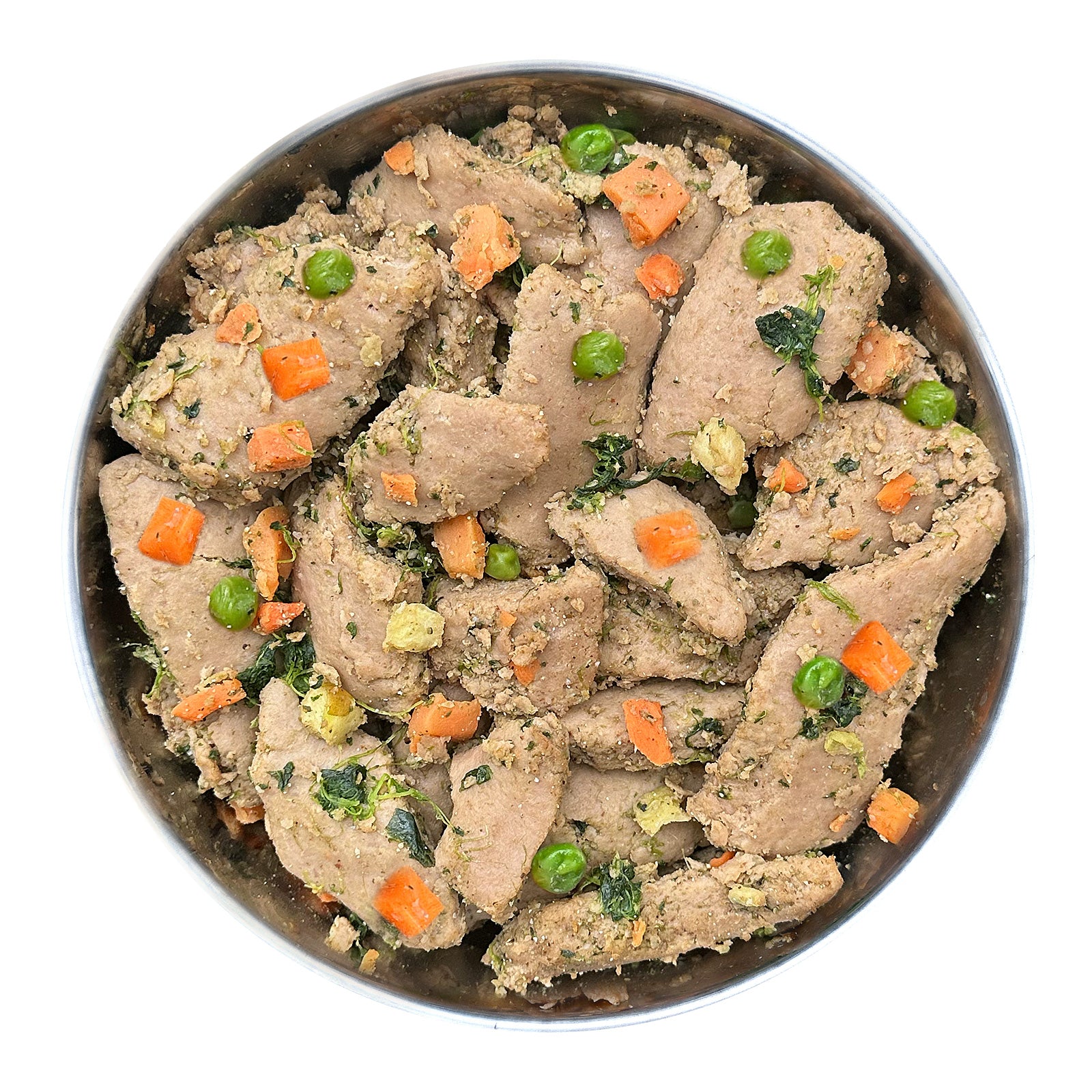 Menu fraîcheur de dinde cuite avec patate douce, petits pois et épinards (500g)