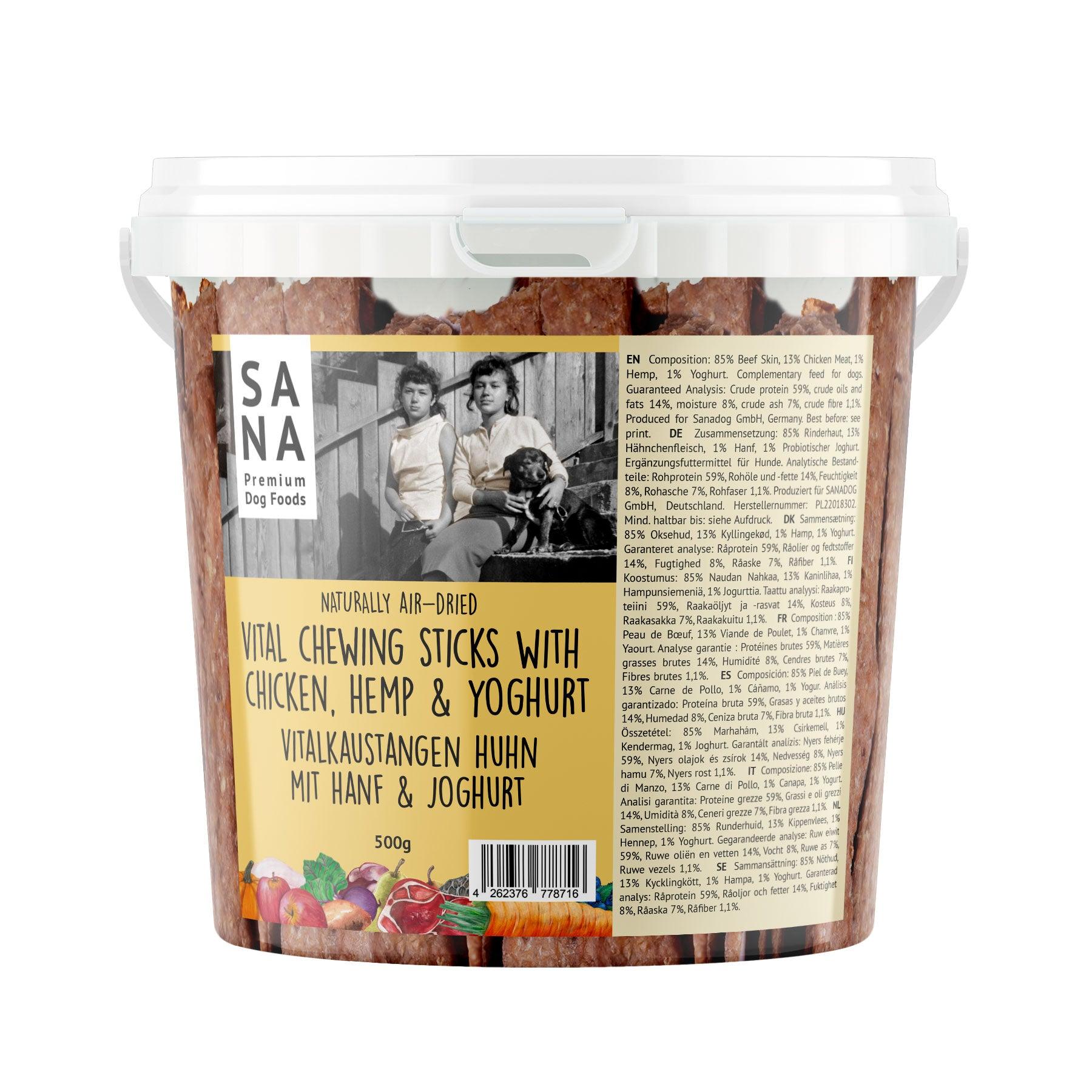Pollo Vitalkaustange con canapa e yogurt probiotico (secchio da 500 g)