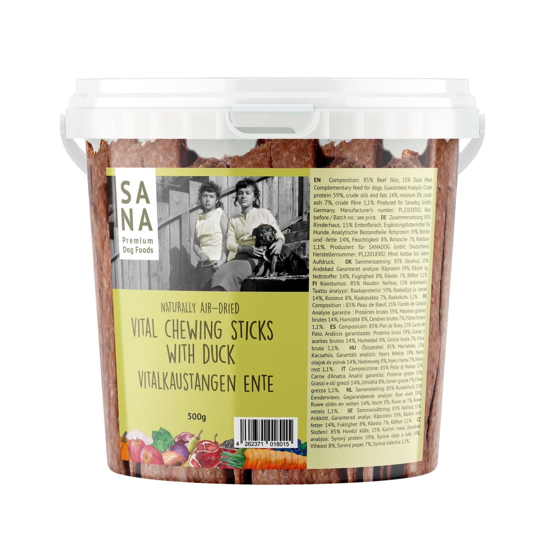 Vital Chewing Sticks with Beef & Duck (500g-Bucket)