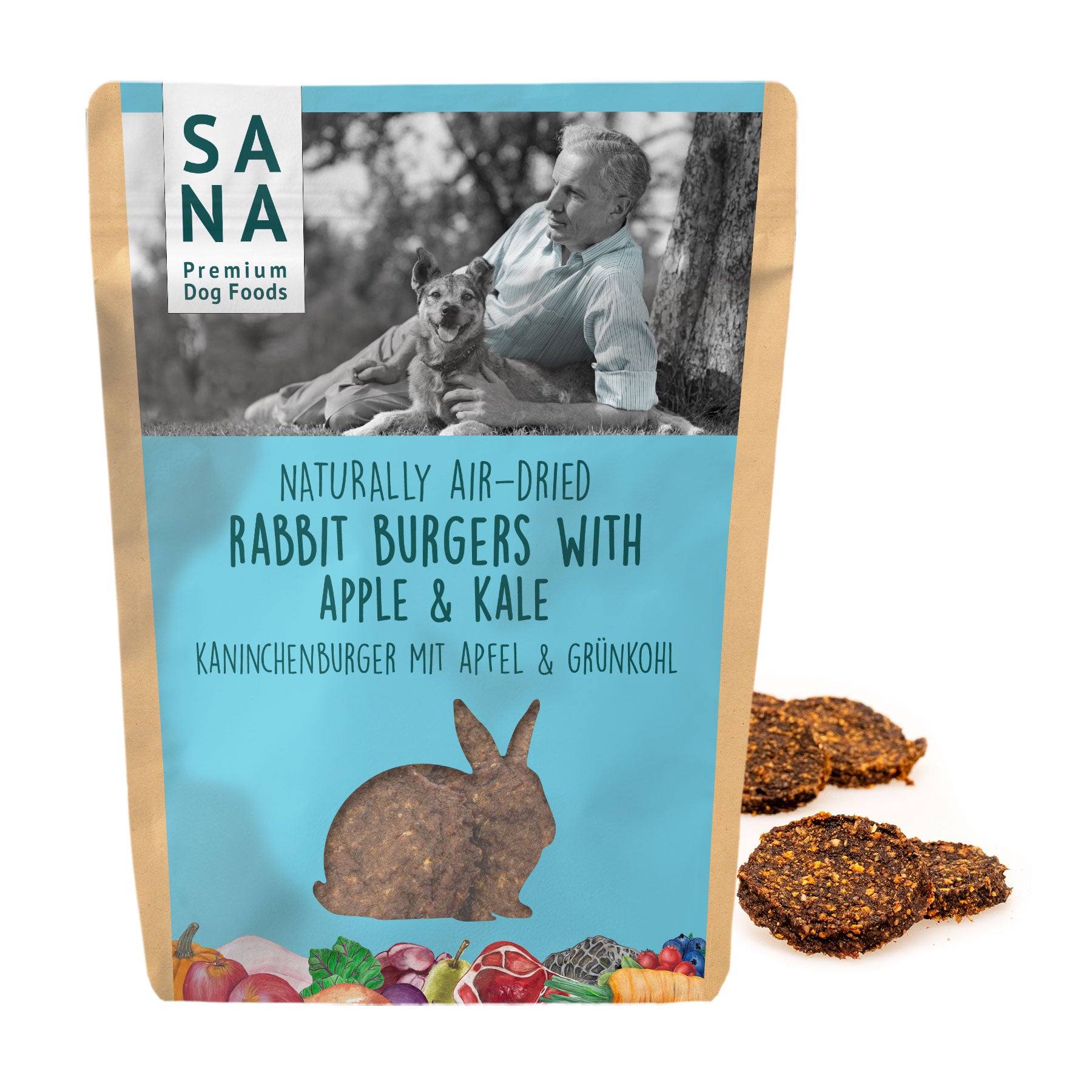 Kaninchenburger mit Apfel und Grünkohl 100g