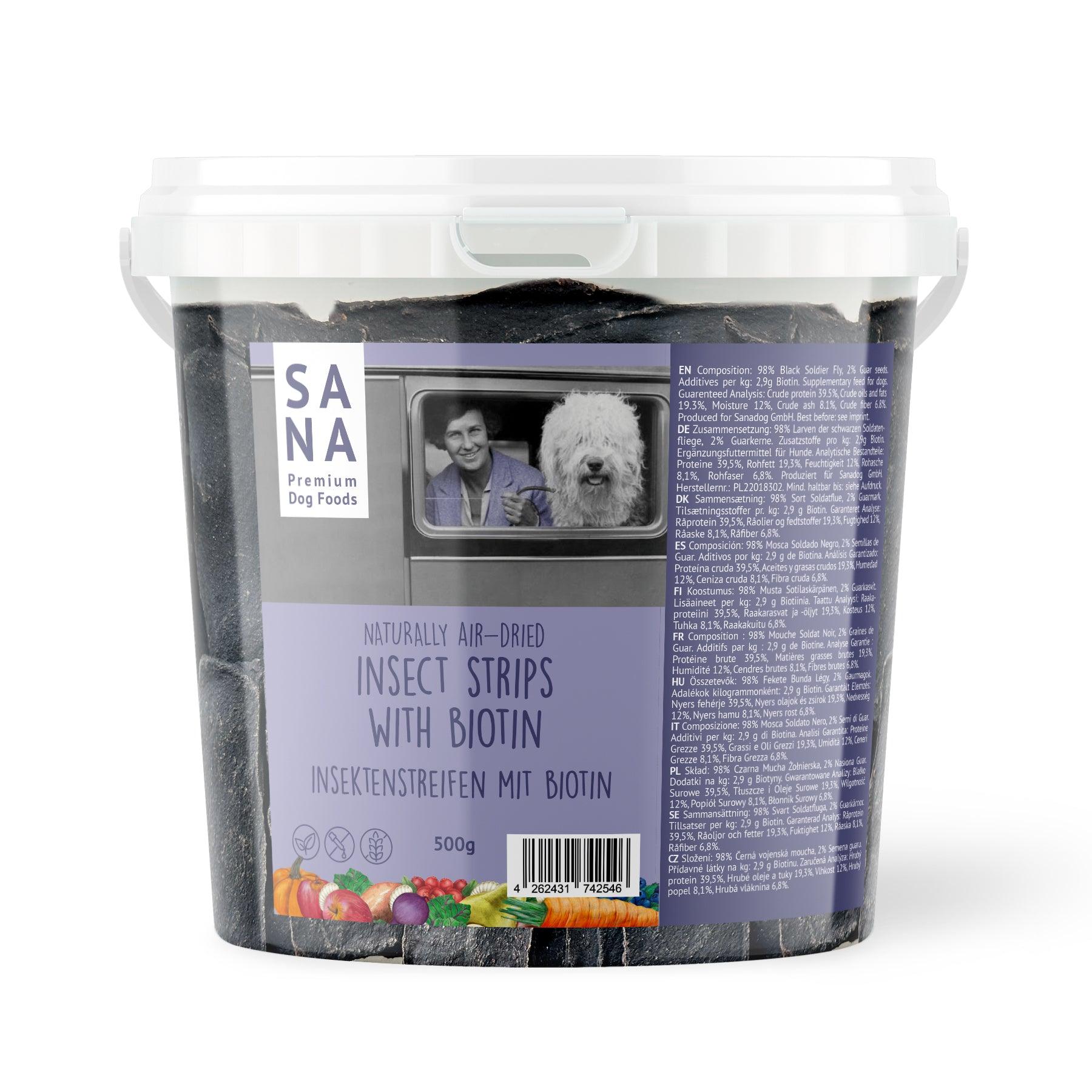 *Insekten Streifen mit Biotin (500g-Eimer)