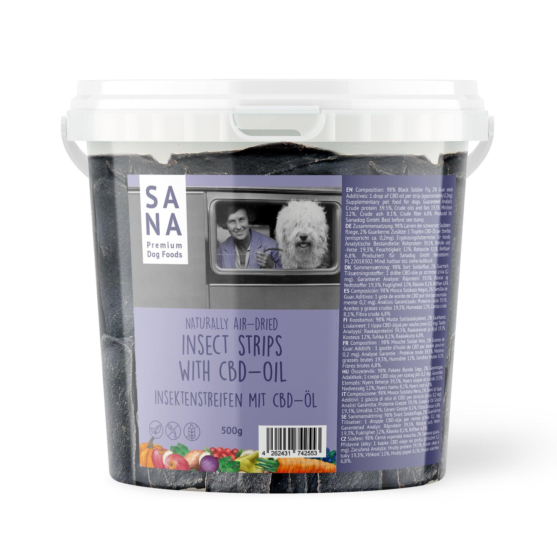 Insekten Streifen mit CBD-Öl (500g-Eimer)