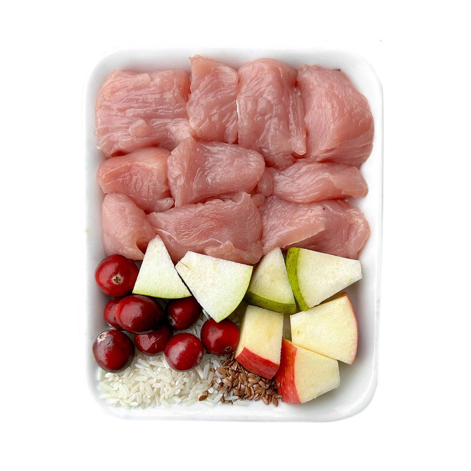 menu di coniglio fresco cotto con riso, carote e mirtilli rossi (500g)