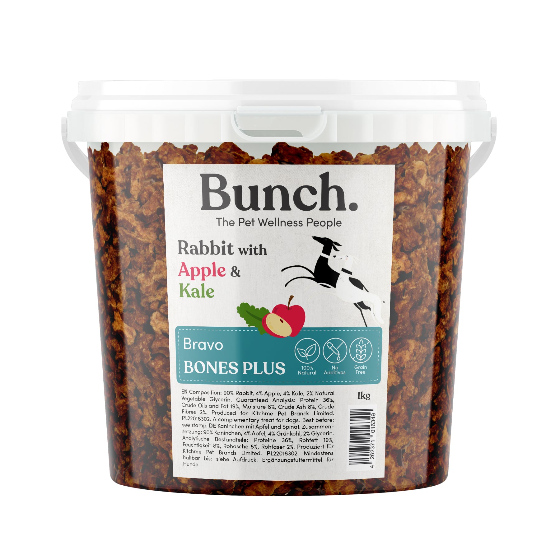 Mini Rabbit Training Bones with Apple and Kale by Bunch (1kg-Bucket)