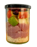 (Pallets) 6 x gekochtes Frische-Menü Huhn mit Reis, Zucchini und Mango (Glas) 400g