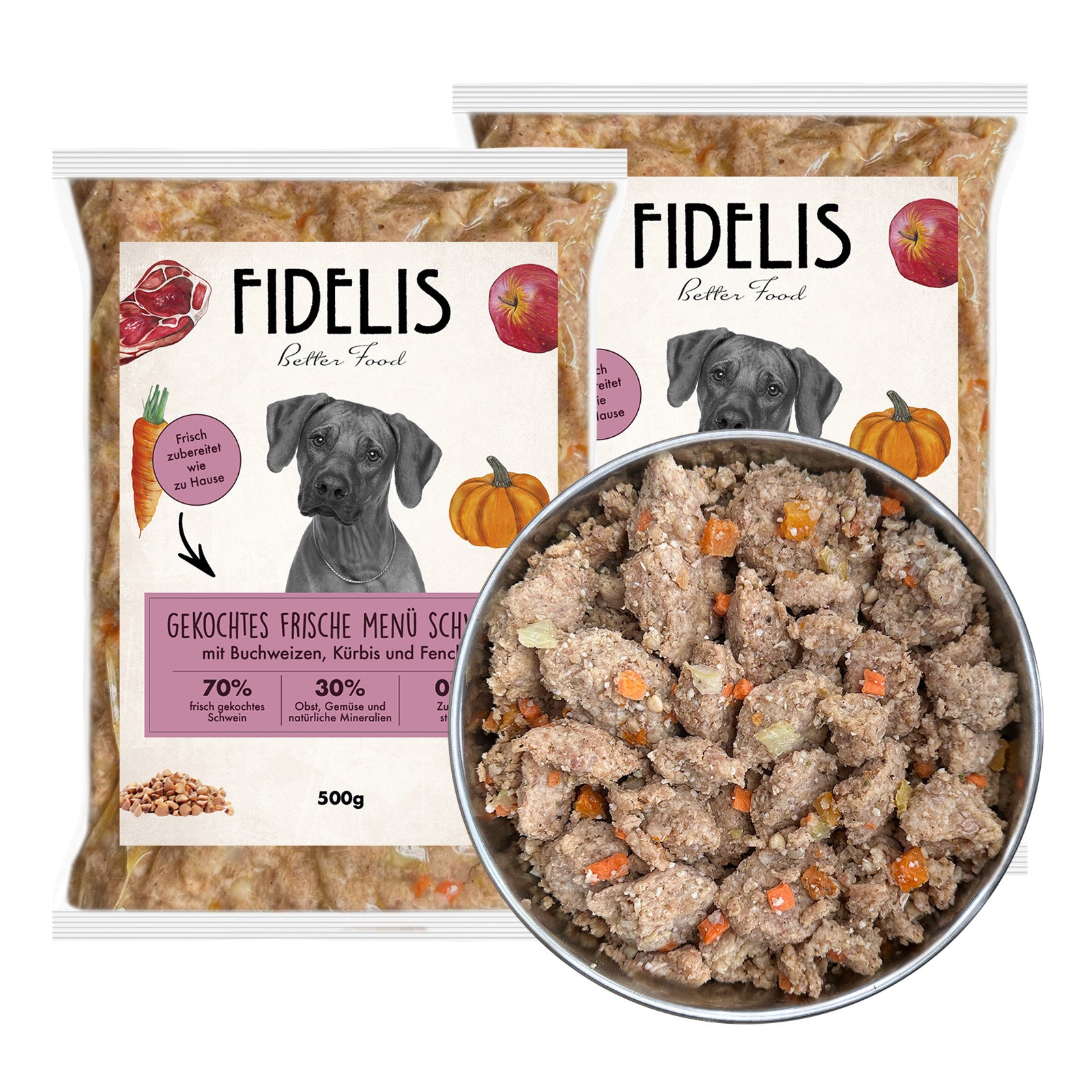 12x (500g gefroren) Schwein mit Buchweizen (Palette)